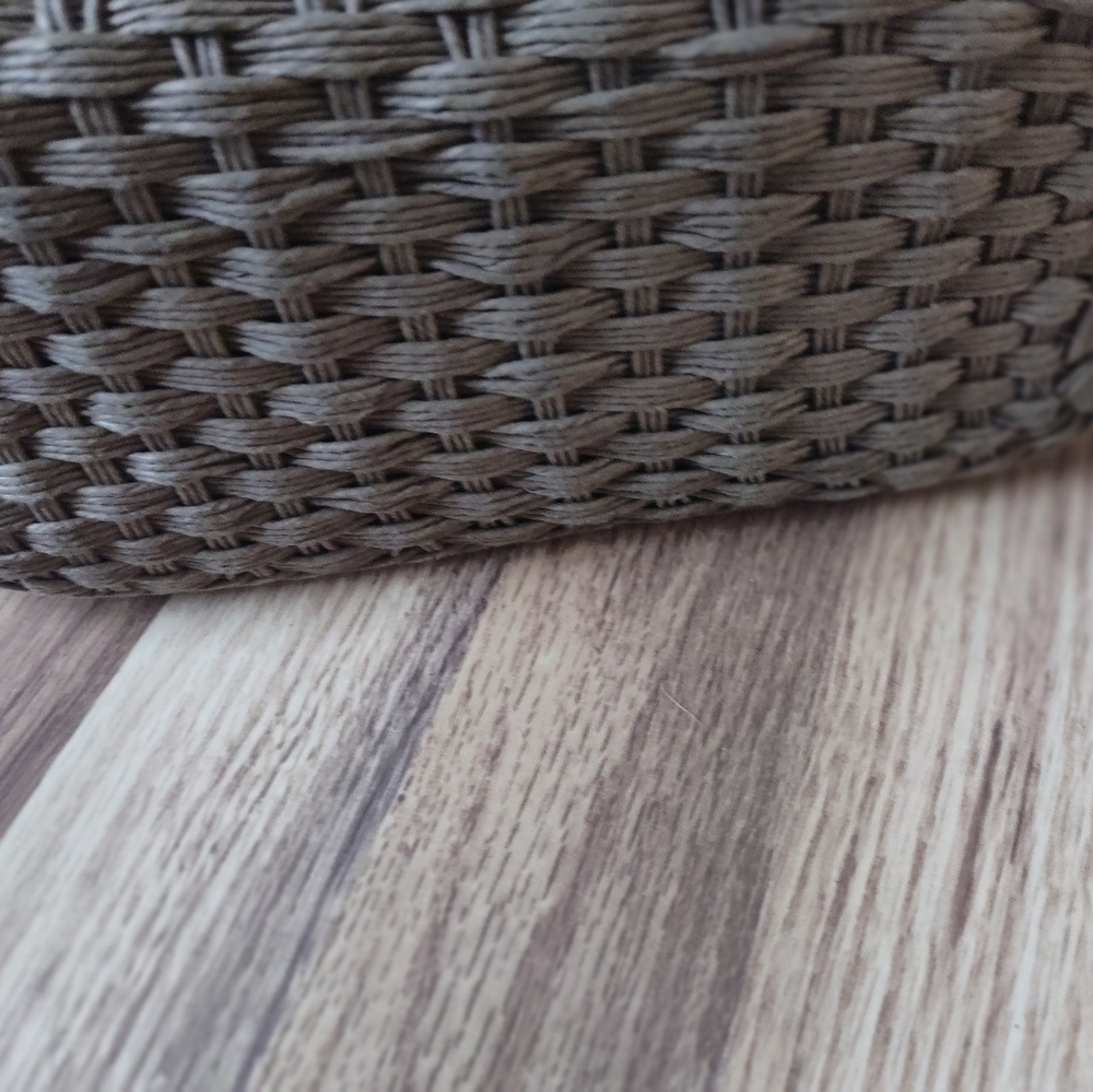 BRIGHTON Red Embossed Leather And Woven‎ Straw Purse Multi-Pocket - Picture 3 of 5